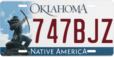 OK license plate 747BJZ