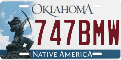 OK license plate 747BMW