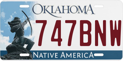 OK license plate 747BNW