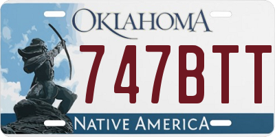 OK license plate 747BTT