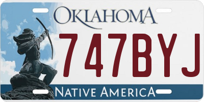 OK license plate 747BYJ