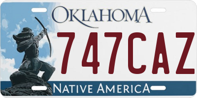 OK license plate 747CAZ