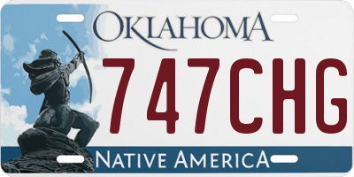 OK license plate 747CHG