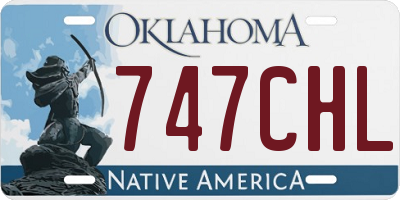 OK license plate 747CHL