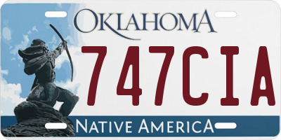 OK license plate 747CIA