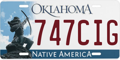 OK license plate 747CIG