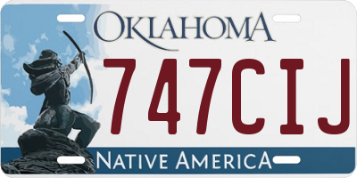 OK license plate 747CIJ