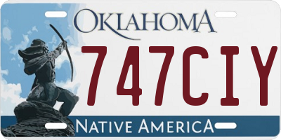 OK license plate 747CIY