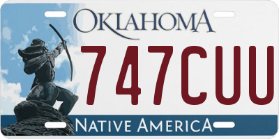 OK license plate 747CUU