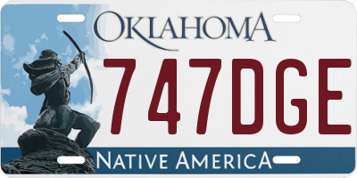 OK license plate 747DGE