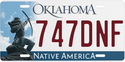 OK license plate 747DNF