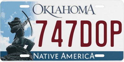 OK license plate 747DOP