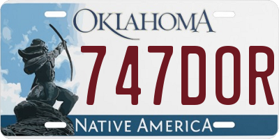 OK license plate 747DOR