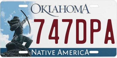 OK license plate 747DPA