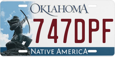 OK license plate 747DPF