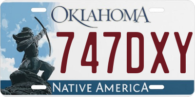 OK license plate 747DXY