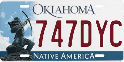OK license plate 747DYC