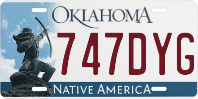 OK license plate 747DYG