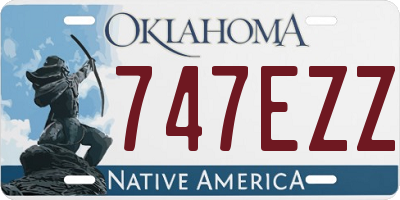 OK license plate 747EZZ