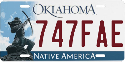 OK license plate 747FAE
