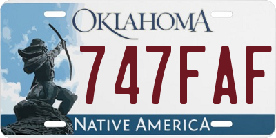 OK license plate 747FAF