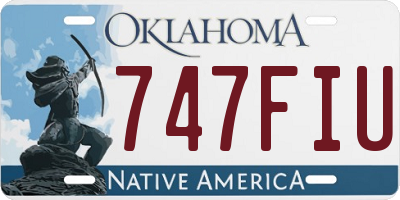 OK license plate 747FIU