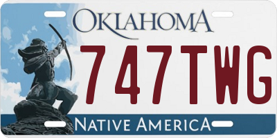 OK license plate 747TWG
