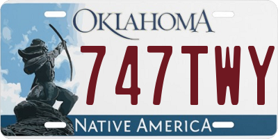OK license plate 747TWY
