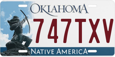 OK license plate 747TXV