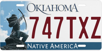 OK license plate 747TXZ