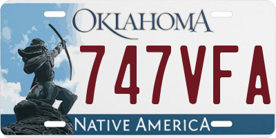 OK license plate 747VFA