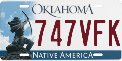 OK license plate 747VFK