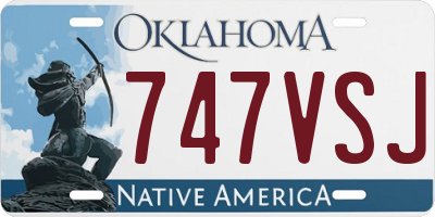 OK license plate 747VSJ