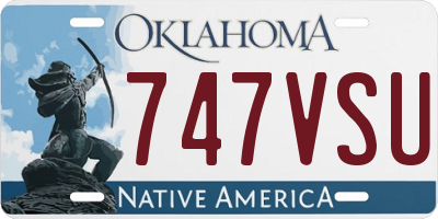 OK license plate 747VSU