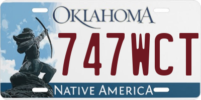 OK license plate 747WCT