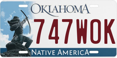OK license plate 747WOK