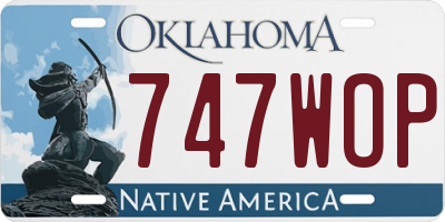 OK license plate 747WOP