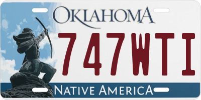 OK license plate 747WTI