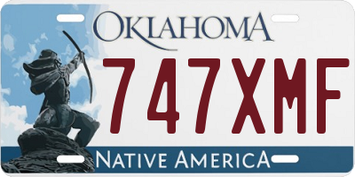 OK license plate 747XMF
