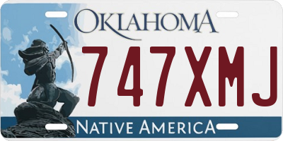 OK license plate 747XMJ