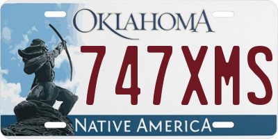 OK license plate 747XMS
