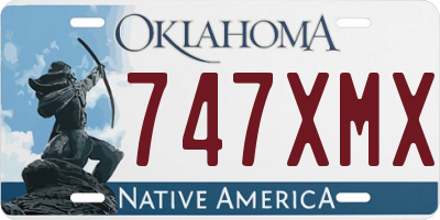 OK license plate 747XMX