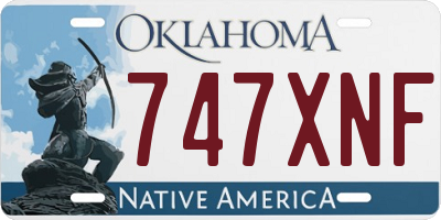 OK license plate 747XNF