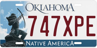 OK license plate 747XPE