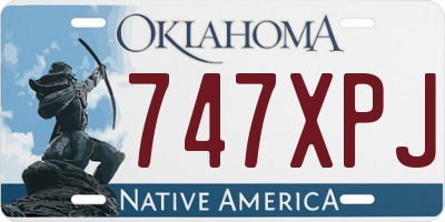 OK license plate 747XPJ