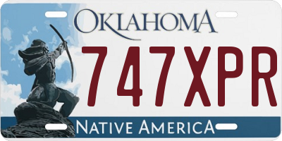OK license plate 747XPR