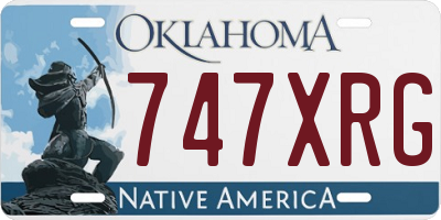 OK license plate 747XRG