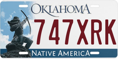 OK license plate 747XRK