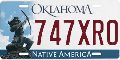OK license plate 747XRO