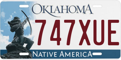 OK license plate 747XUE